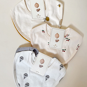 Набор детских текстильных нагрудников Konges Slojd "Parachute", 2 шт, серый